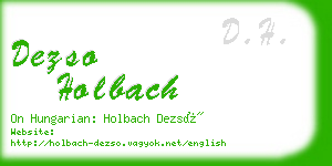 dezso holbach business card